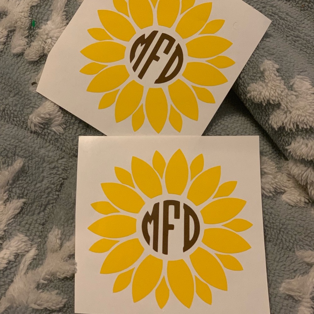 Sunflower Monogram Decals